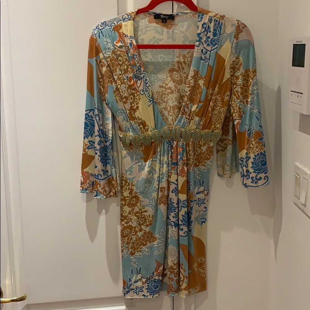 Sky tunique dress with fancy belt